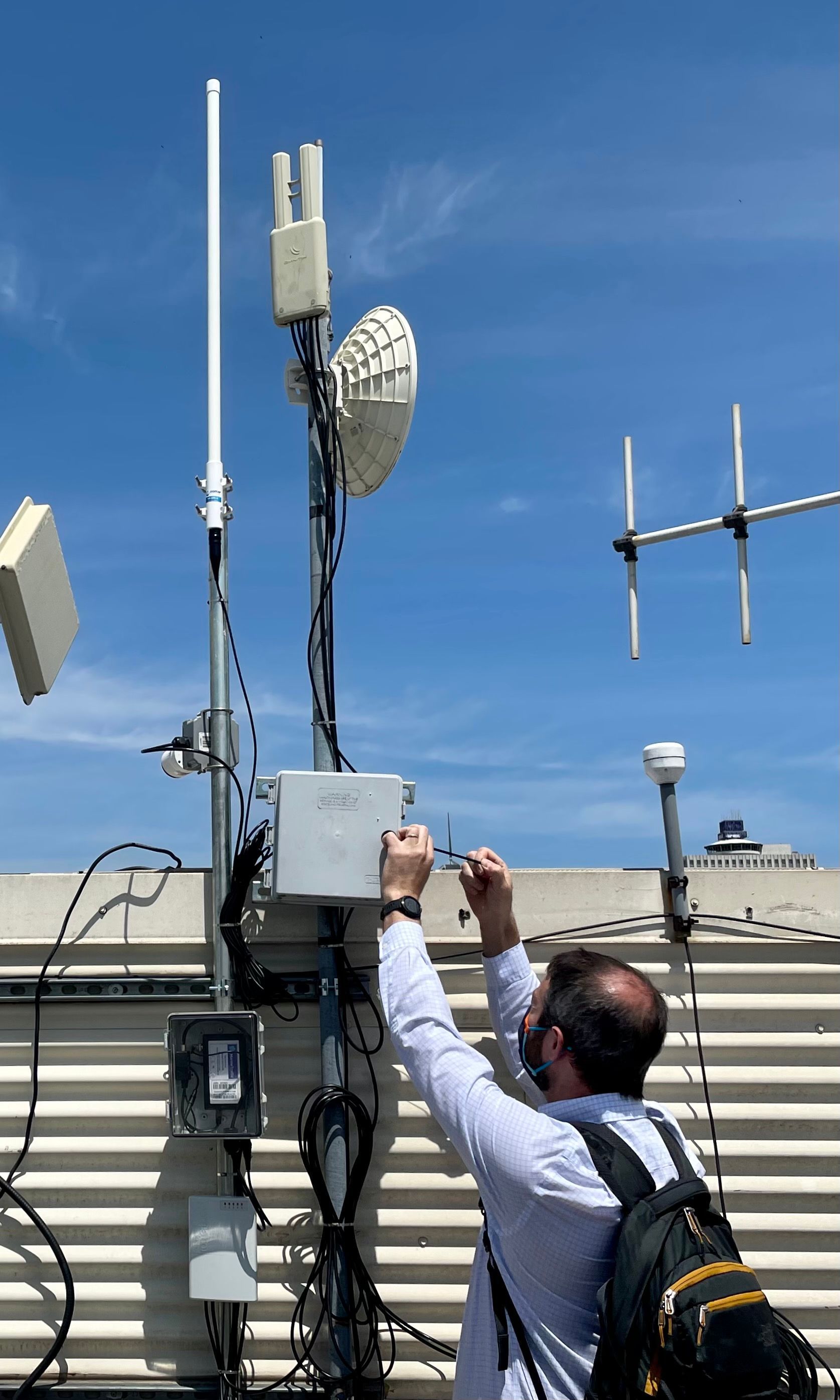 New boat tracker, improved webcam, and repaired weather station deployed at our downtown Memphis site (AZO)